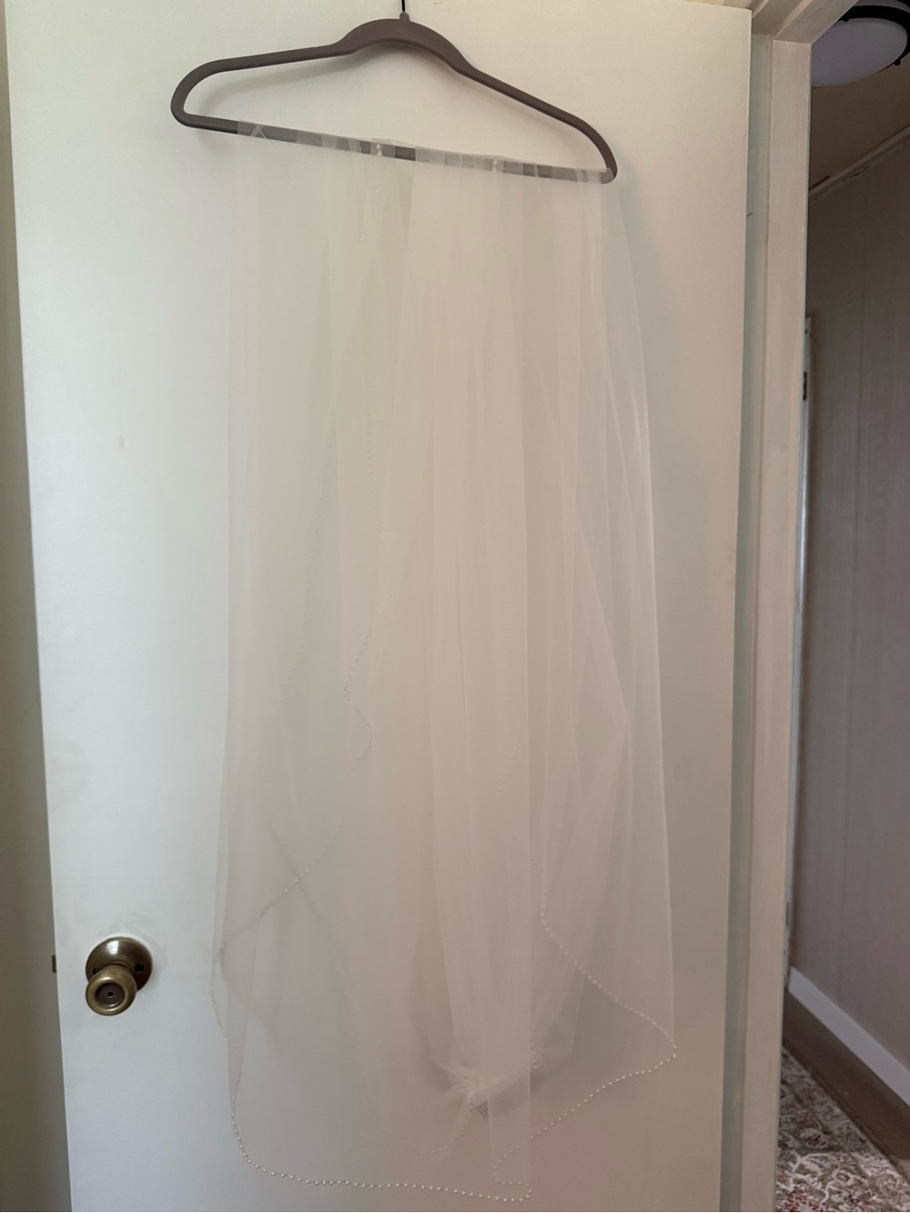 Bridal Cathedral Length Veil with Beaded Edge